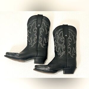 Tony Lama Womens (VF3033) Vaquero 11” Black Veil leather Cowgirl Boots Size 6B